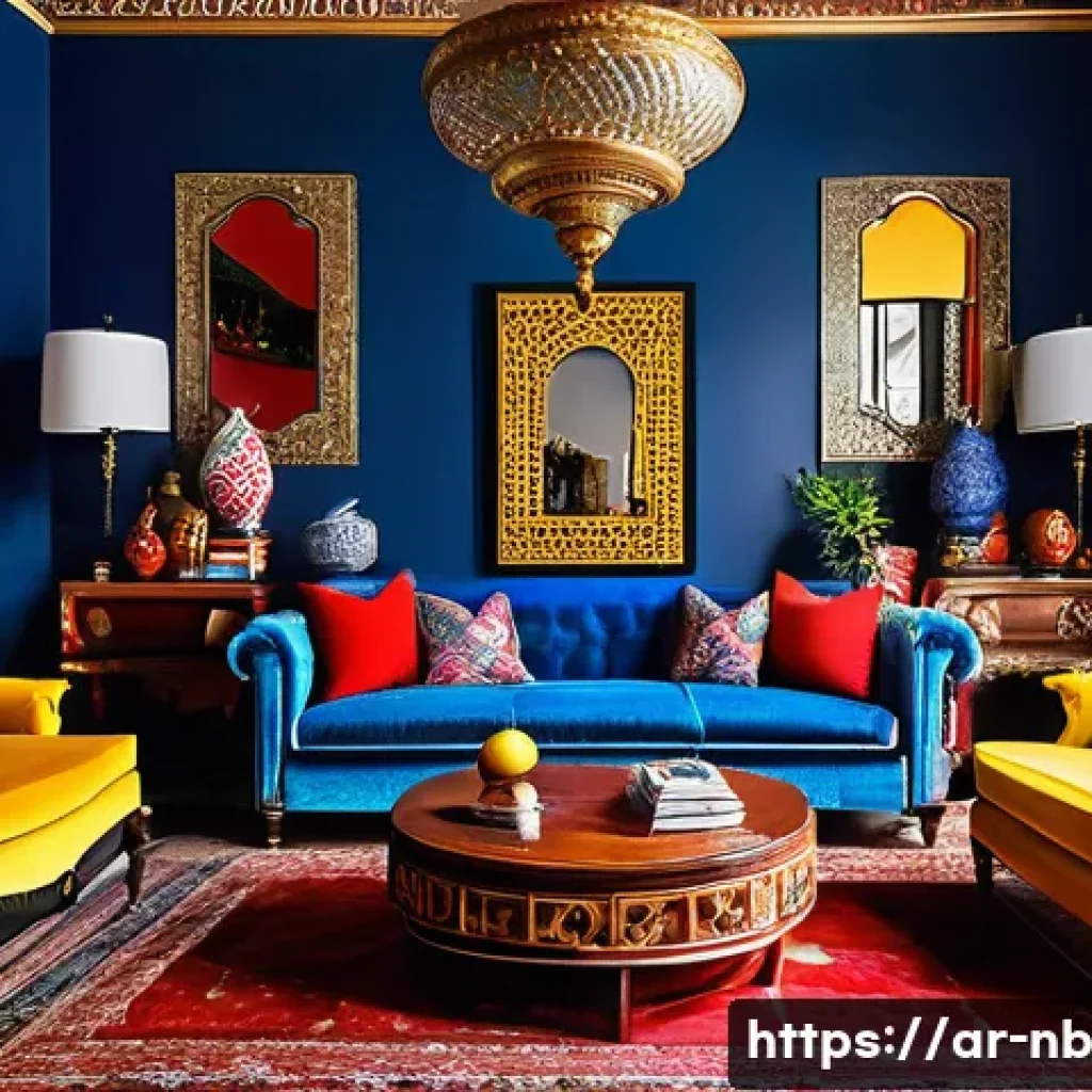 맥시멀리즘 vs 미니멀리즘  둘 중 무엇이 나에게 맞을까 - A vibrant maximalist living room filled with bright, saturated colors like crimson red, sunny yellow...